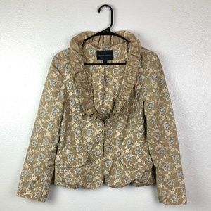 Banana Republic Blazer Ruffle Brown/Tan Paisley